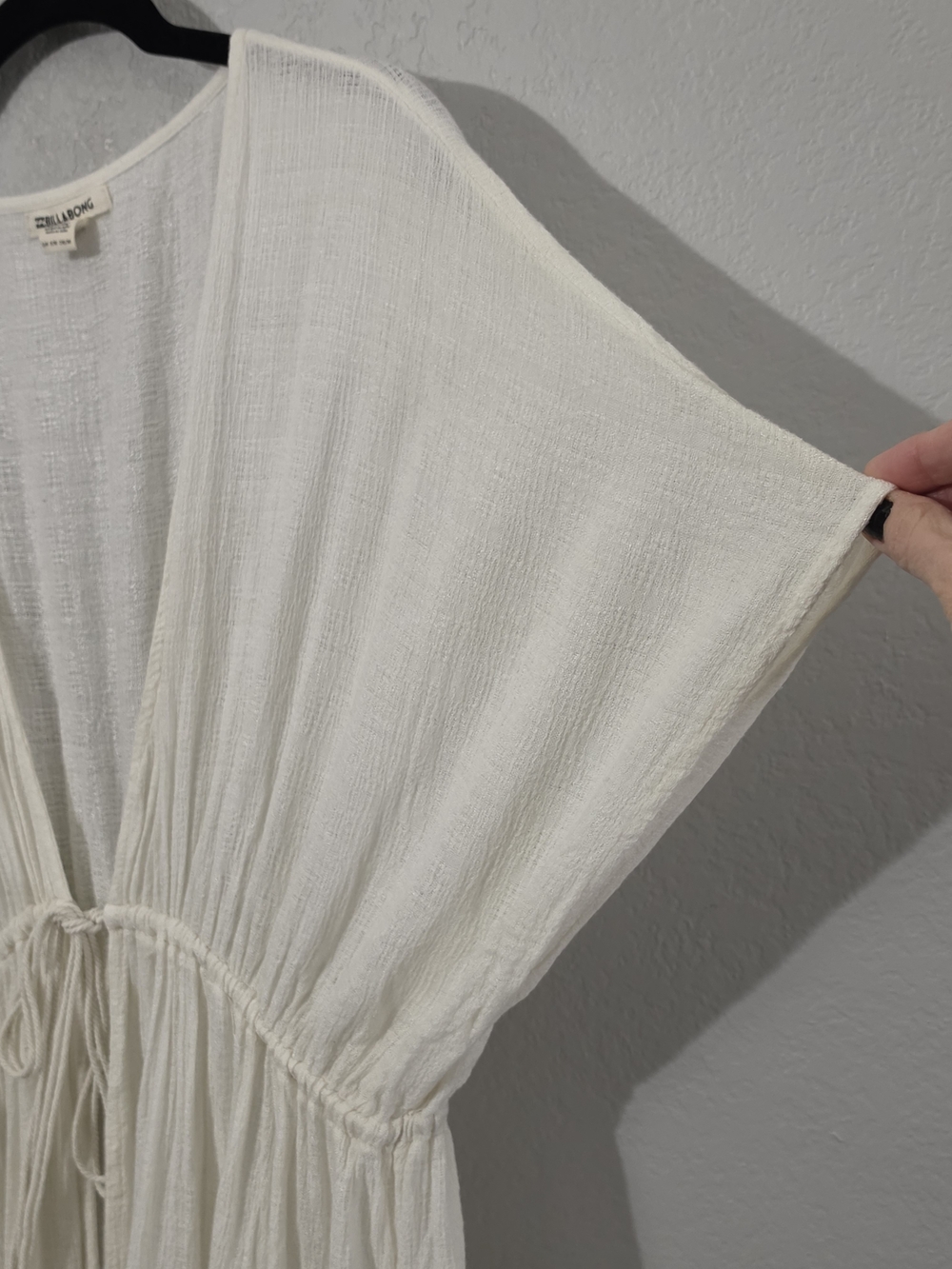 Billabong Off-White Sheer Cover-Up Beach Swim Lightweight Womens S/M - Picture 2 of 8